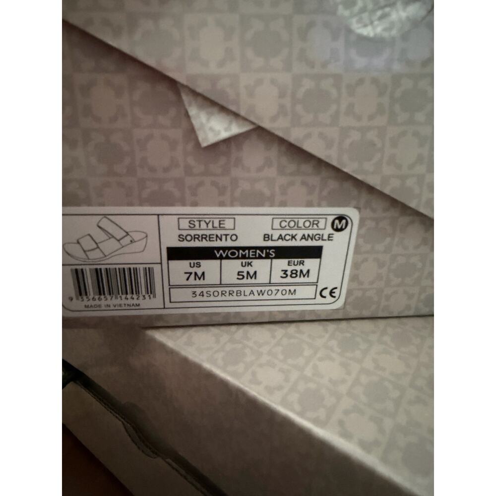 New Revere Sorrento wedge black angle sandals sz 7 - Picture 7 of 7